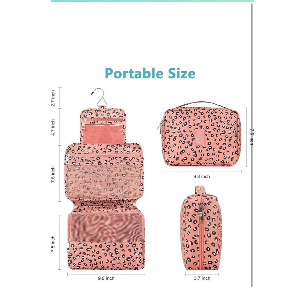 Mossio Hanging Toiletry Bag - Large Cosmetic Makeup Travel Organizer for Beige